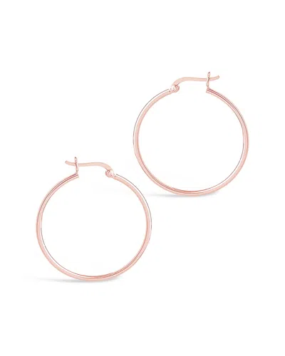 Sterling Forever 14k Rose Gold Vermeil Hoops In Transparent