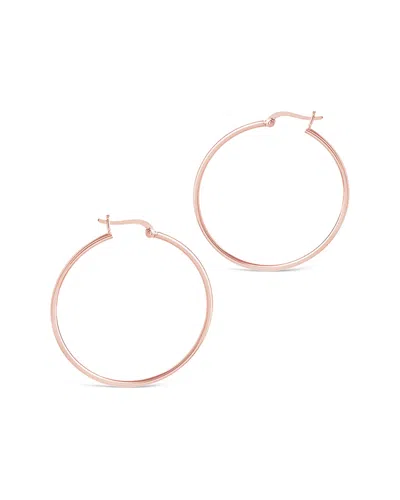 Sterling Forever 14k Rose Gold Vermeil Hoops In Transparent