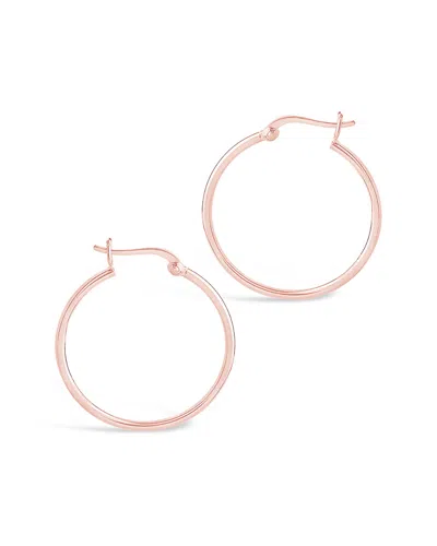 STERLING FOREVER STERLING FOREVER 14K ROSE GOLD VERMEIL HOOPS