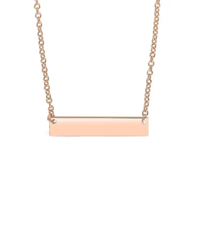 Sterling Forever 14k Rose Gold Vermeil Mini Bar Necklace
