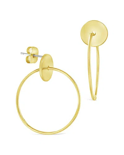 STERLING FOREVER STERLING FOREVER 14K ROSE GOLD VERMEIL SOLID CIRCLE STUD DROP EARRINGS
