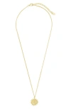 Sterling Forever 14k Yellow Gold Plated Moon & Sun Pendant Necklace In Gold