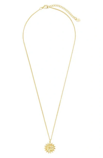 Sterling Forever 14k Yellow Gold Plated Moon & Sun Pendant Necklace