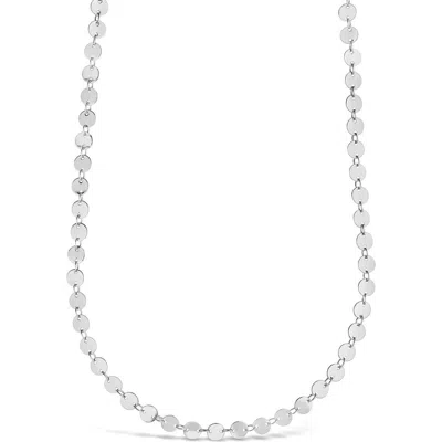 Sterling Forever 14k Yellow Gold Plated Round Disc Long Chain Necklace In Silver