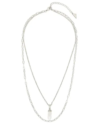 Sterling Forever Nerissa Layered Necklace In Grey