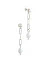 Sterling Forever 2-5mm Pearl Chain Drop Stud Earrings