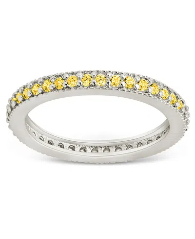 Sterling Forever 2.5mm Thin Cubic Zirconia Band Ring In Metallic