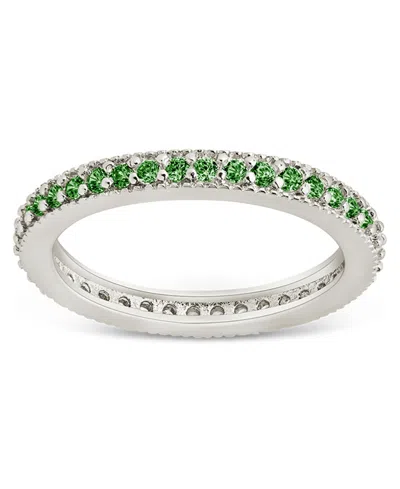 Sterling Forever 2.5mm Thin Cubic Zirconia Band Ring In Multi