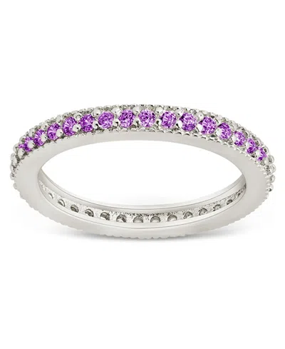Sterling Forever 2.5mm Thin Cubic Zirconia Band Ring In Multi
