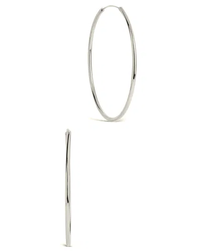 Sterling Forever 2.7" Infinity Hoop Earrings-gold In Silver