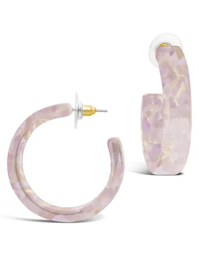 Sterling Forever 38mm Resin Hoop Earrings In Multi
