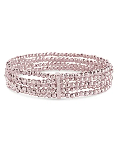 Sterling Forever 5 Row Beaded Bracelet In Multi