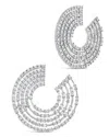 Sterling Forever 5 Row Cz Swirl Statement Stud Earrings In Silver