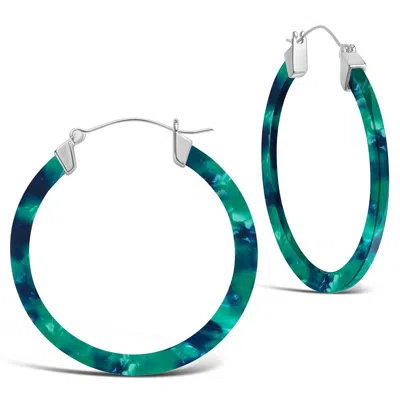 Sterling Forever 50mm Silver Resin Hoop Earrings In Gold