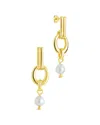 Sterling Forever Giselle Freshwater Pearl Door Knocker Drop Earrings