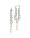 Sterling Forever 8.5mm Pearl Sylvie Textured Statement Hoop Earrings
