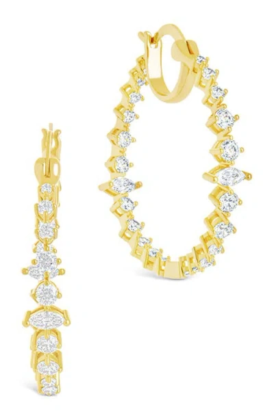 Sterling Forever Aaliyah Cubic Zirconia Hoop Earrings In Gold