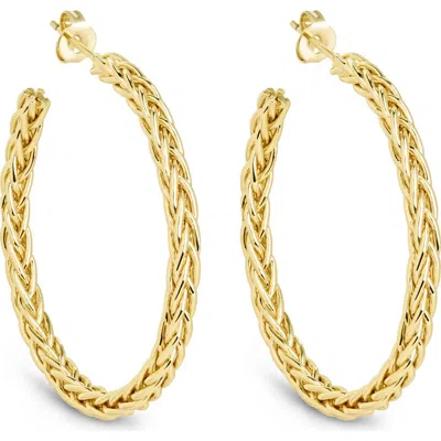 Sterling Forever Adeline Braided Hoop Earrings In Gold
