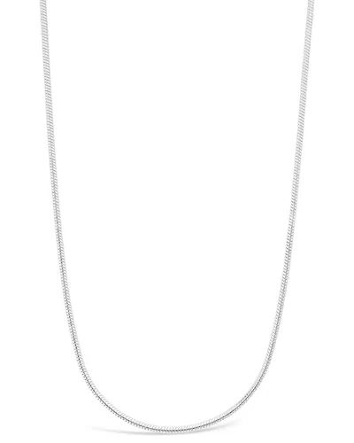 Sterling Forever Adjustable Snake Chain Necklace In White