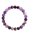 Sterling Forever Agate Beaded Stretch Bracelet In Blue