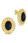 Sterling Forever Ainsley Studs In Black