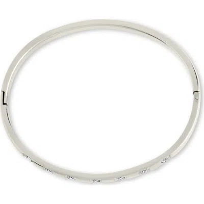 Sterling Forever Ainslow Cubic Zirconia Bangle Bracelet In Silver
