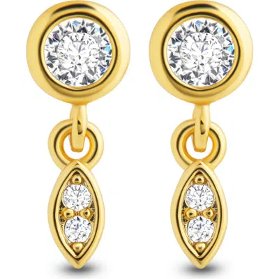 Sterling Forever Alice Cubic Zirconia Drop Earrings In Gold