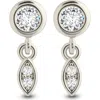 Sterling Forever Alice Cubic Zirconia Drop Earrings In Gray