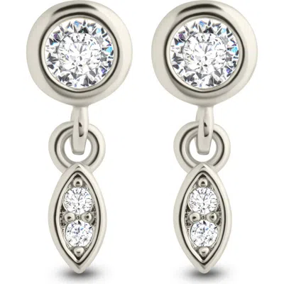 Sterling Forever Alice Cubic Zirconia Drop Earrings In Gray