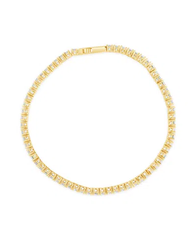 Sterling Forever Alicia Cubic Zirconia Tennis Bracelet In Gold