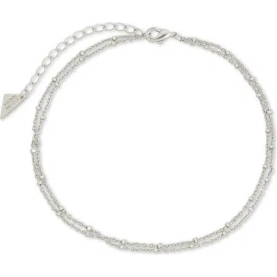Sterling Forever Alison Layered Chain Anklet In Silver
