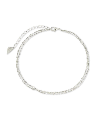 Sterling Forever Alison Layered Chain Anklet In Brown
