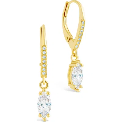 Sterling Forever Allegra Cubic Zirconia Drop Earrings In Gold
