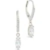 Sterling Forever Allegra Cubic Zirconia Drop Earrings In Silver