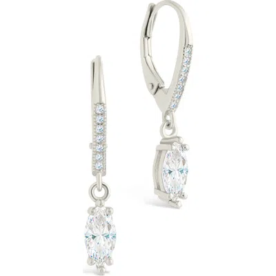 Sterling Forever Allegra Cubic Zirconia Drop Earrings In Silver