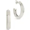 Sterling Forever Allistar Triple Row Tube Hoop Earrings In Silver