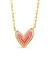 Sterling Forever 14k Plated Amanda Heart Pendant Necklace In Gold