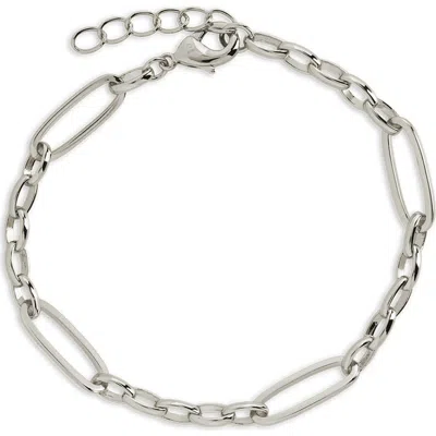 Sterling Forever Amari Oval Link Chain Bracelet In Silver