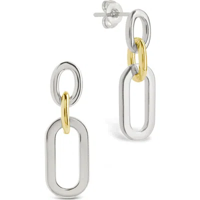 Sterling Forever Amelie Dualtone Link Drop Earrings