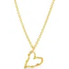 Sterling Forever Amia Cubic Zirconia Heart Pendant Necklace In Gold