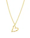 Sterling Forever Amia Cubic Zirconia Heart Pendant Necklace In Gold