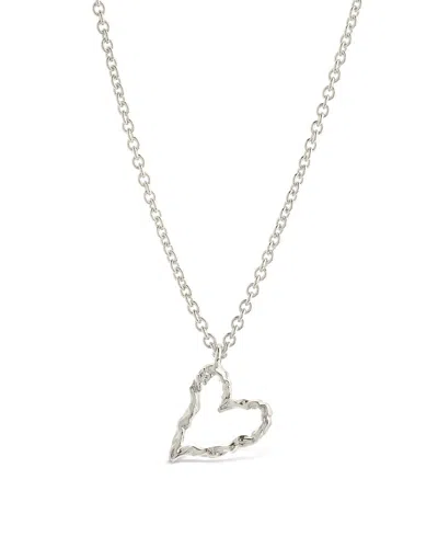Sterling Forever Amia Cz Heart Pendant Necklace In Silver