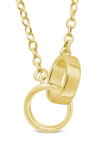 Sterling Forever Amor Interlocking Pendant Necklace In Green