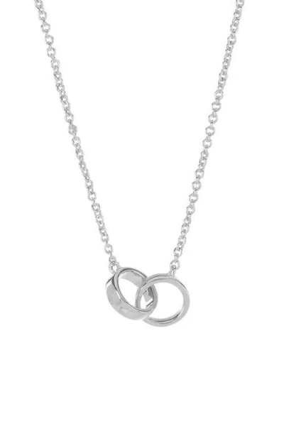 Sterling Forever Amor Interlocking Pendant Necklace In Pink