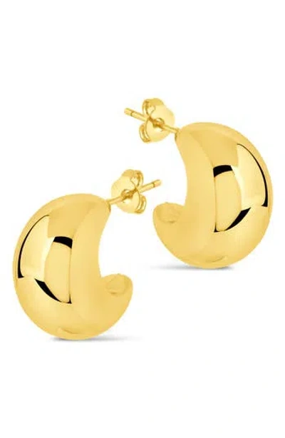 Sterling Forever Ana Dome Huggie Hoop Earrings In Gold