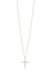 Sterling Forever Anas Cultured Pearl Cross Pendant Necklace In Silver