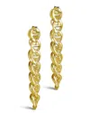 Sterling Forever Anchor Chain Drop Studs In Gold