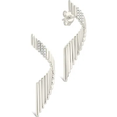 Sterling Forever Andrea Cubic Zirconia Drop Earrings In Metallic