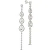 Sterling Forever Angela Cubic Zirconia Drop Earrings In Silver
