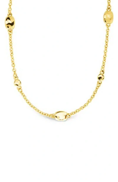 Sterling Forever Angie Station Necklace In Gold